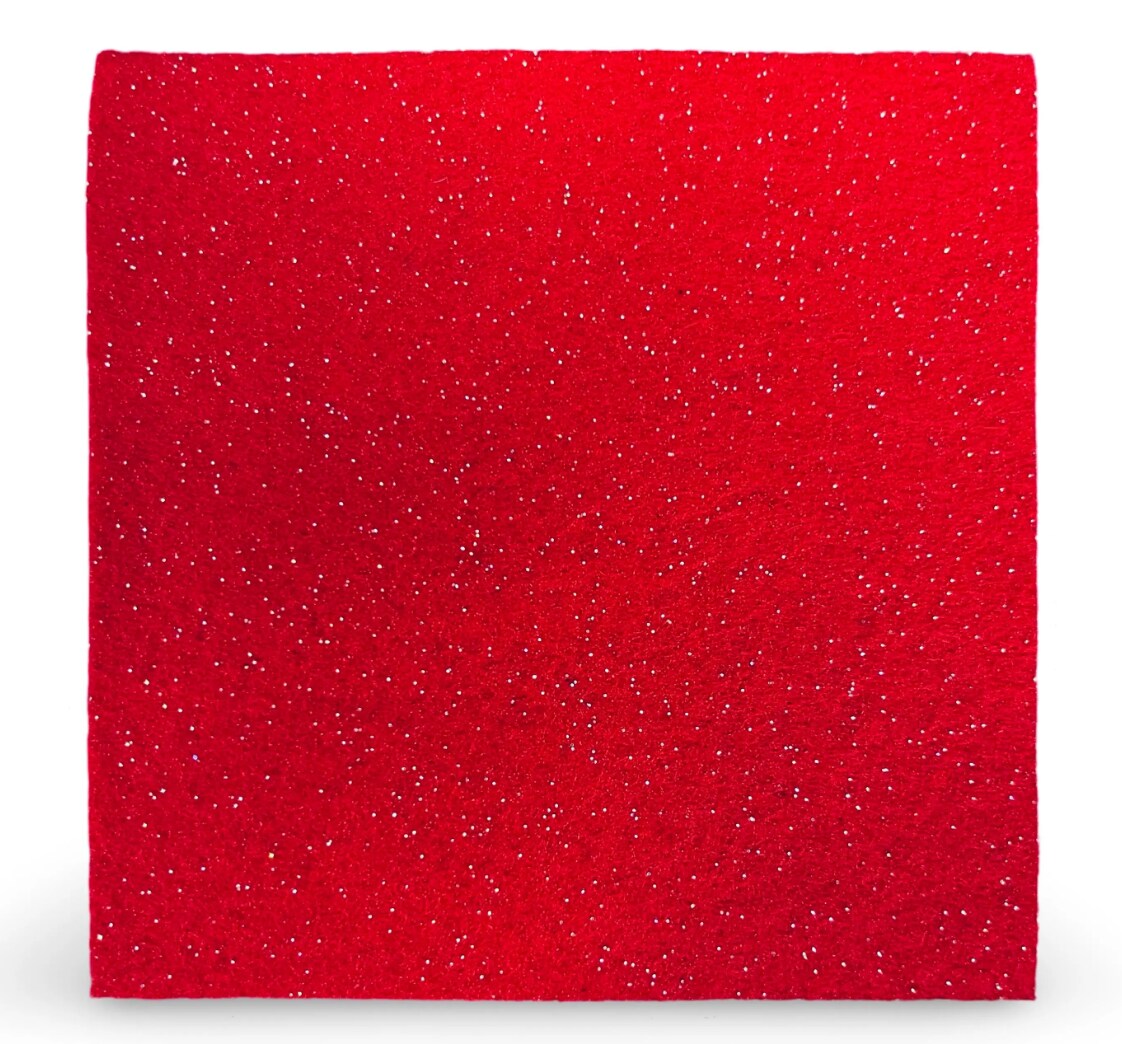 Glitter Felt Coasters &#x2013; Sparkling 4&#x22; x 4&#x22; Drink Coasters in Black, Red, White, and Kelly Green &#x2013; Perfect for Parties, Home D&#xE9;cor, and Gifts