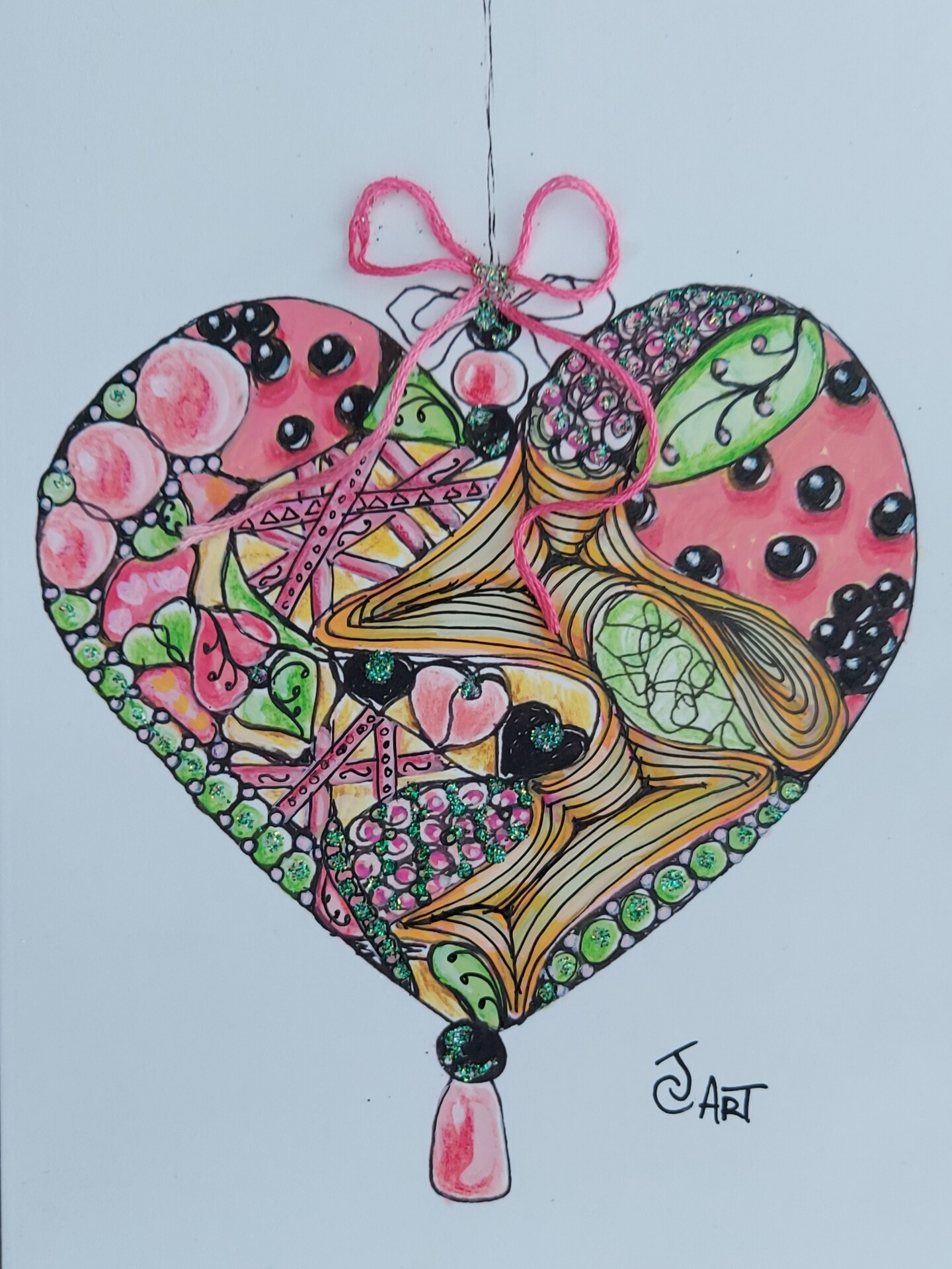 Two Heart zentangle Print Greeting Cards | MakerPlace by Michaels