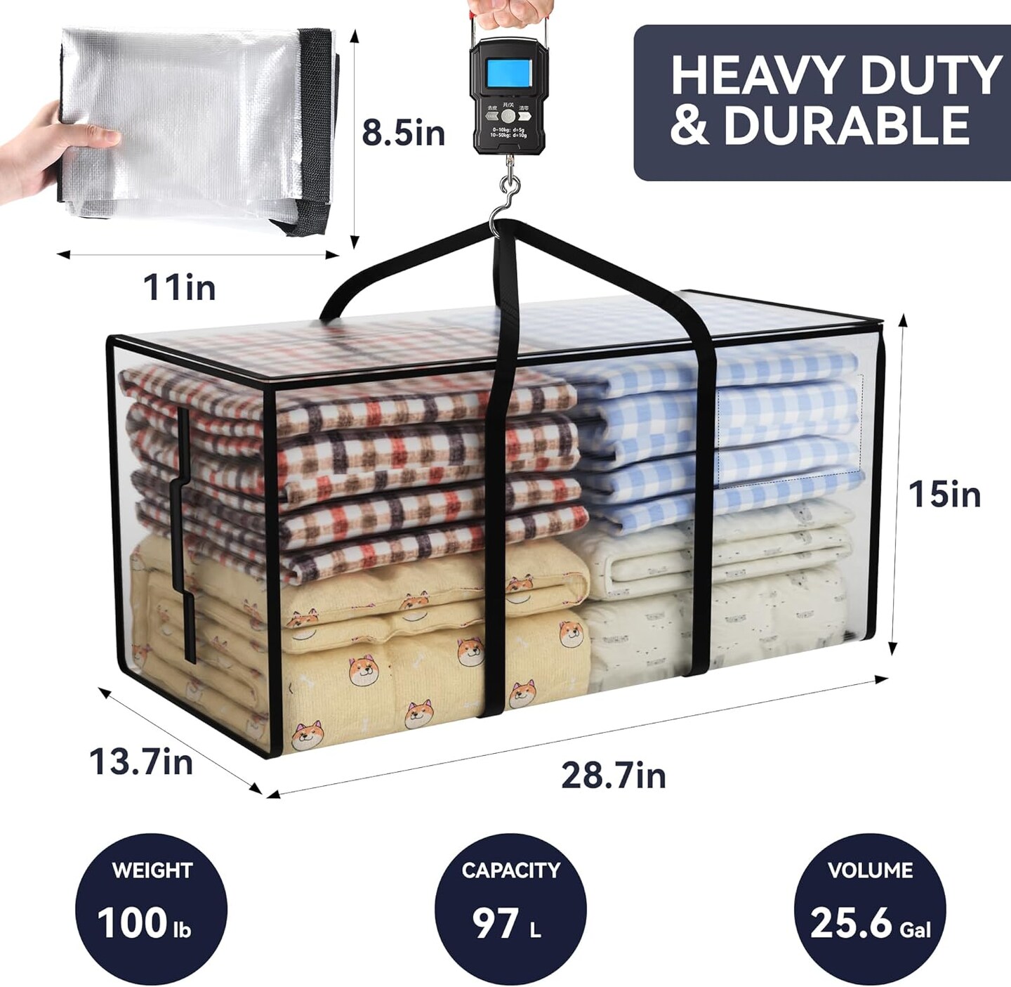 97L moving bags heavy duty,6 pack extra large moving bags with zippers&#xFF0C;moving totes with lids heavy duty&#xFF0C;storage containers with lids&#xFF0C;large storage bags&#xFF0C;moving storage bags&#xFF0C;clear storage bag