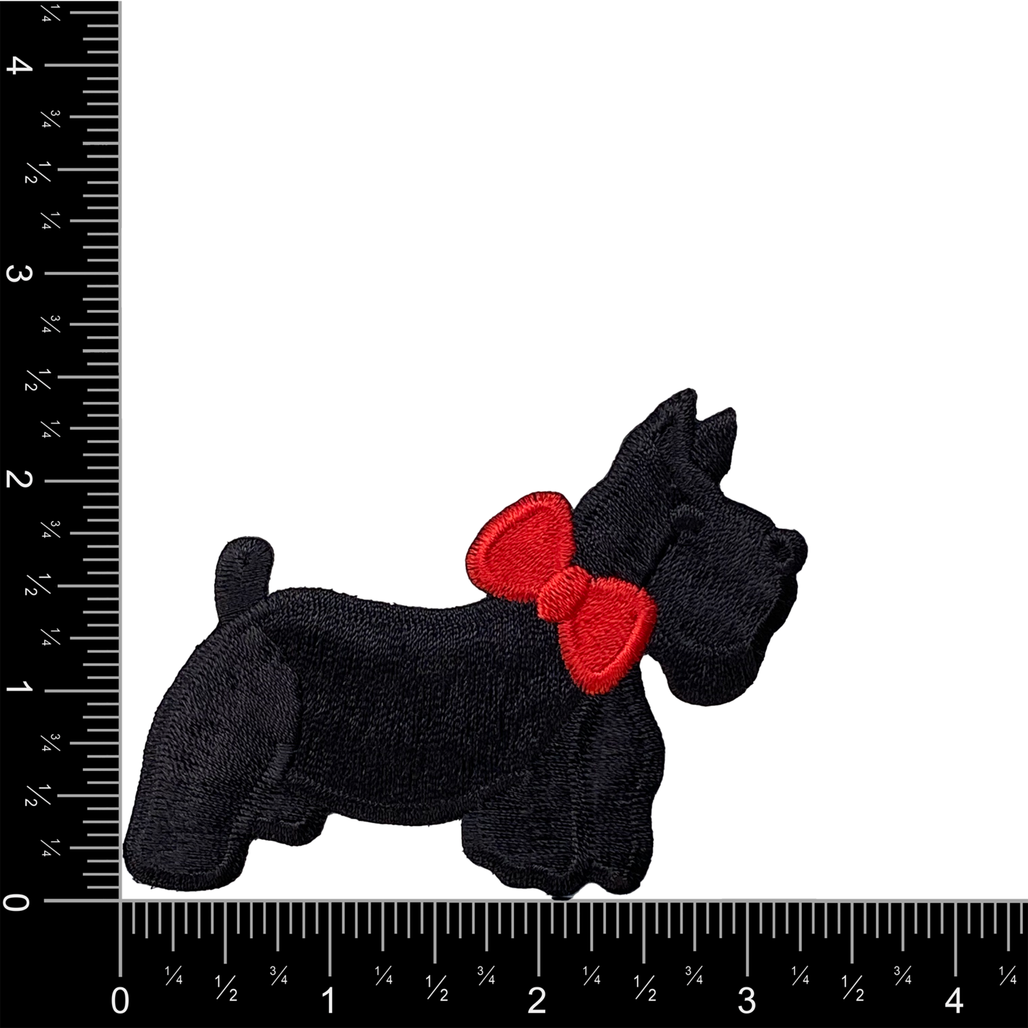 Black Scottish Terrier, Dogs, Scottie, Embroidered, Iron on Patch