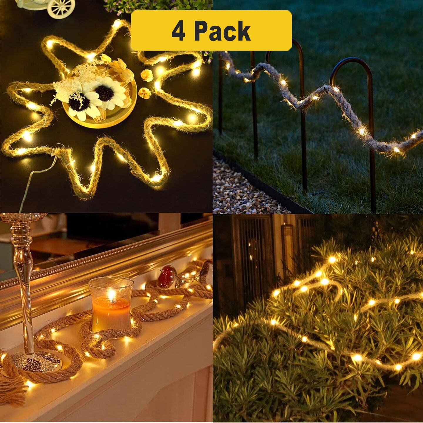 30 LED Rope Lights Battery Operated String Light For Christmas