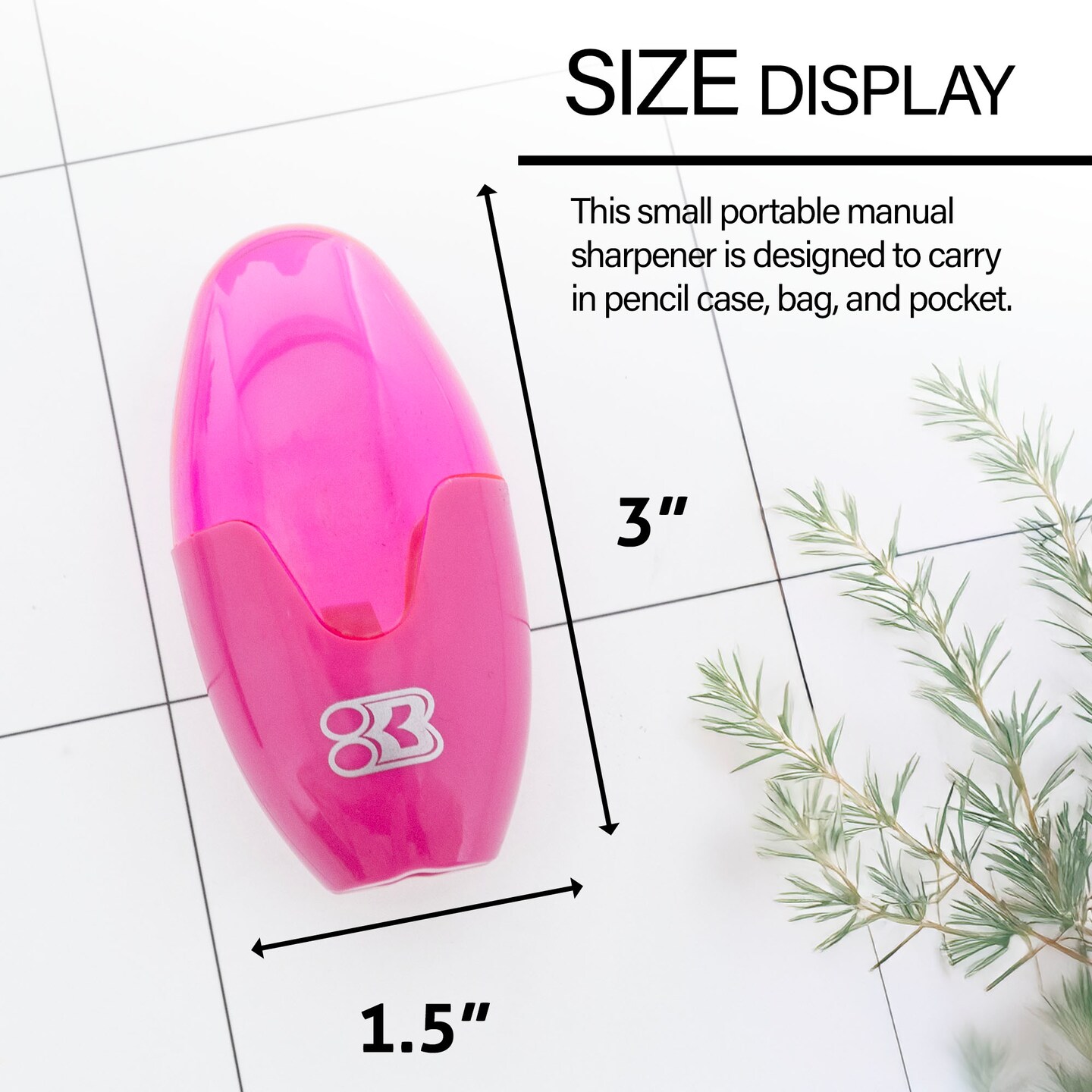 BAZIC Noah Sharpener w/ Receptacle (3/Pack)