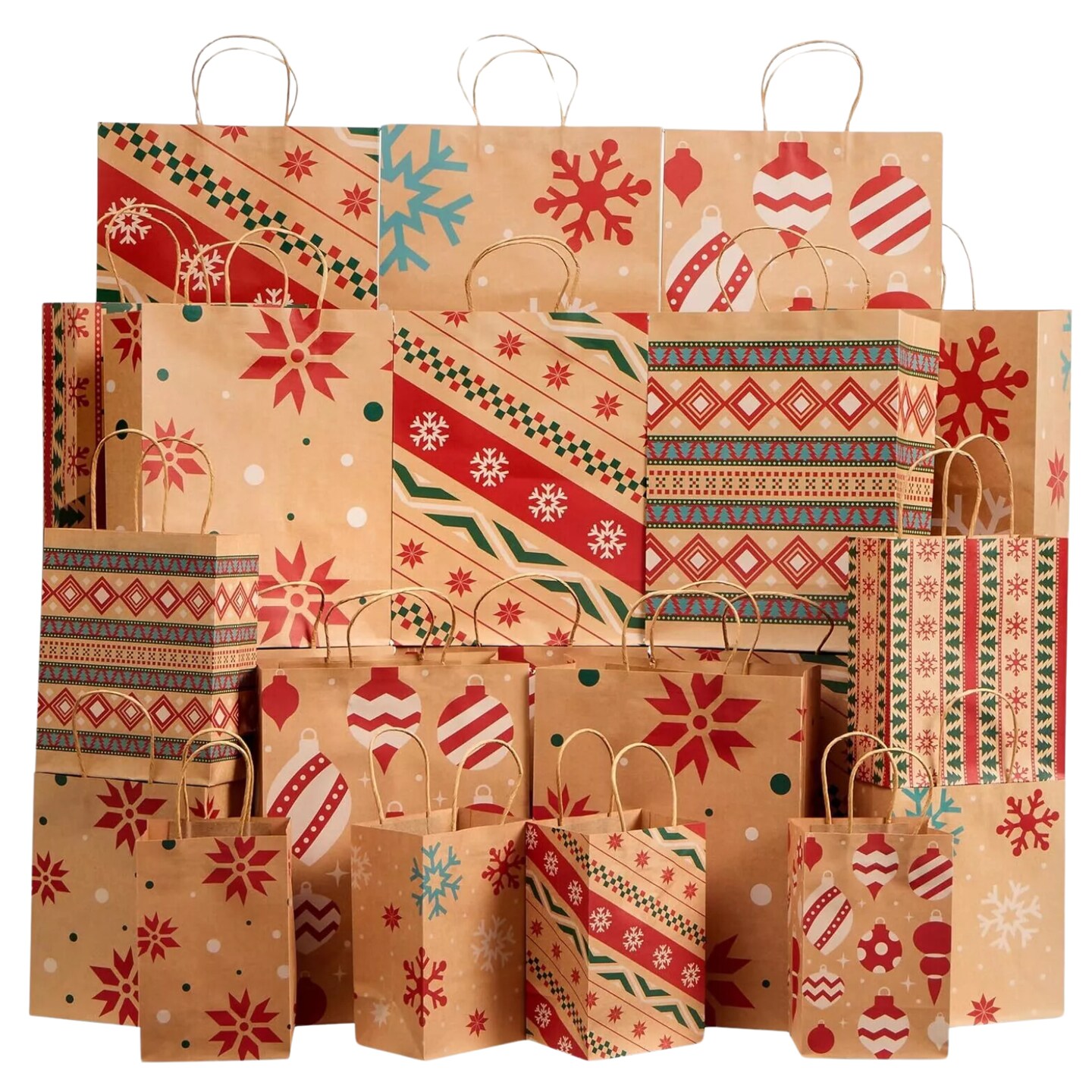 Kitcheniva 24 Pcs Christmas Kraft Gift Bags