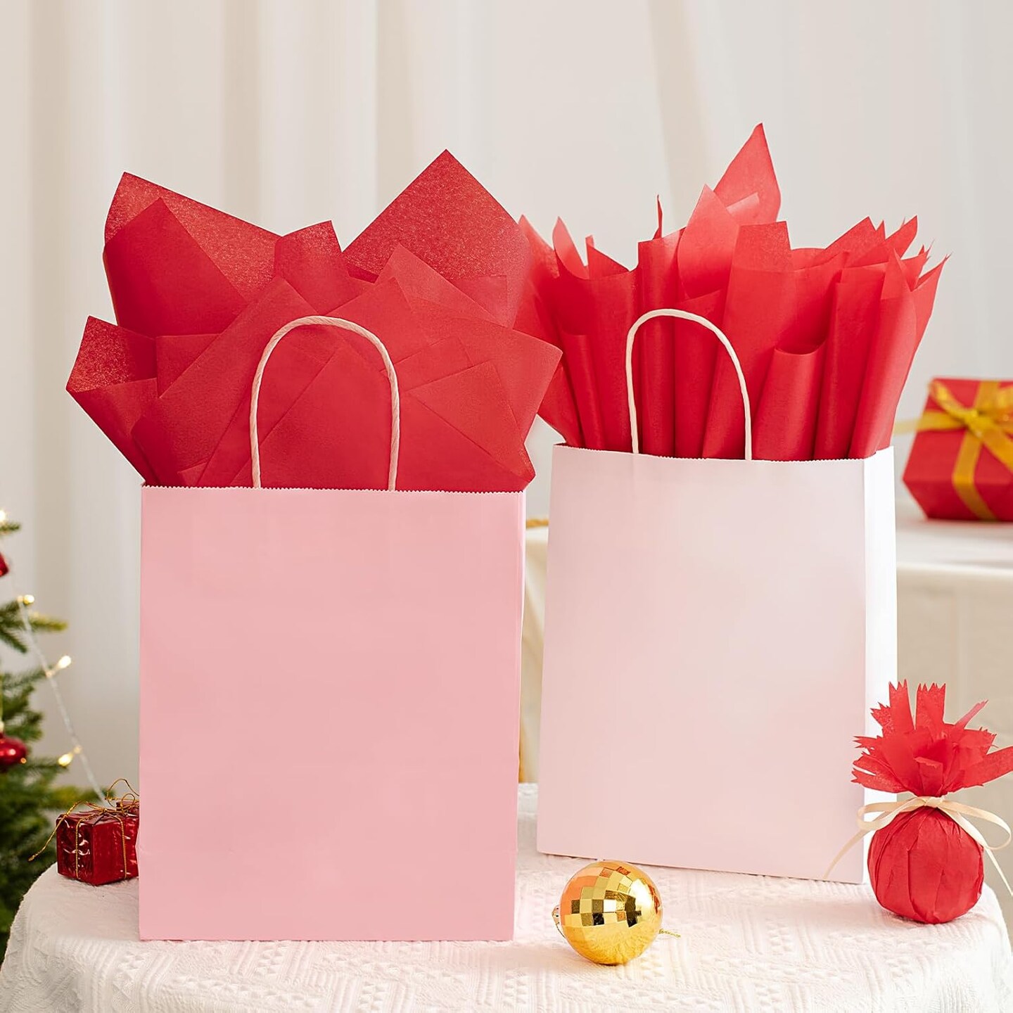 Red Tissue Paper for Gift Bags, 480 Sheets 15 x 20 Inches Red Tissue Paper Bulk for Packaging, Gift Wrapping Tissue Paper for Crafts, Christmas, Wedding, Birthday, Holiday, Party Decor
