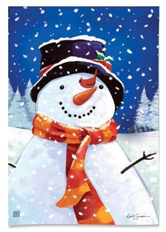 I Love Winter Snowman Garden Flag