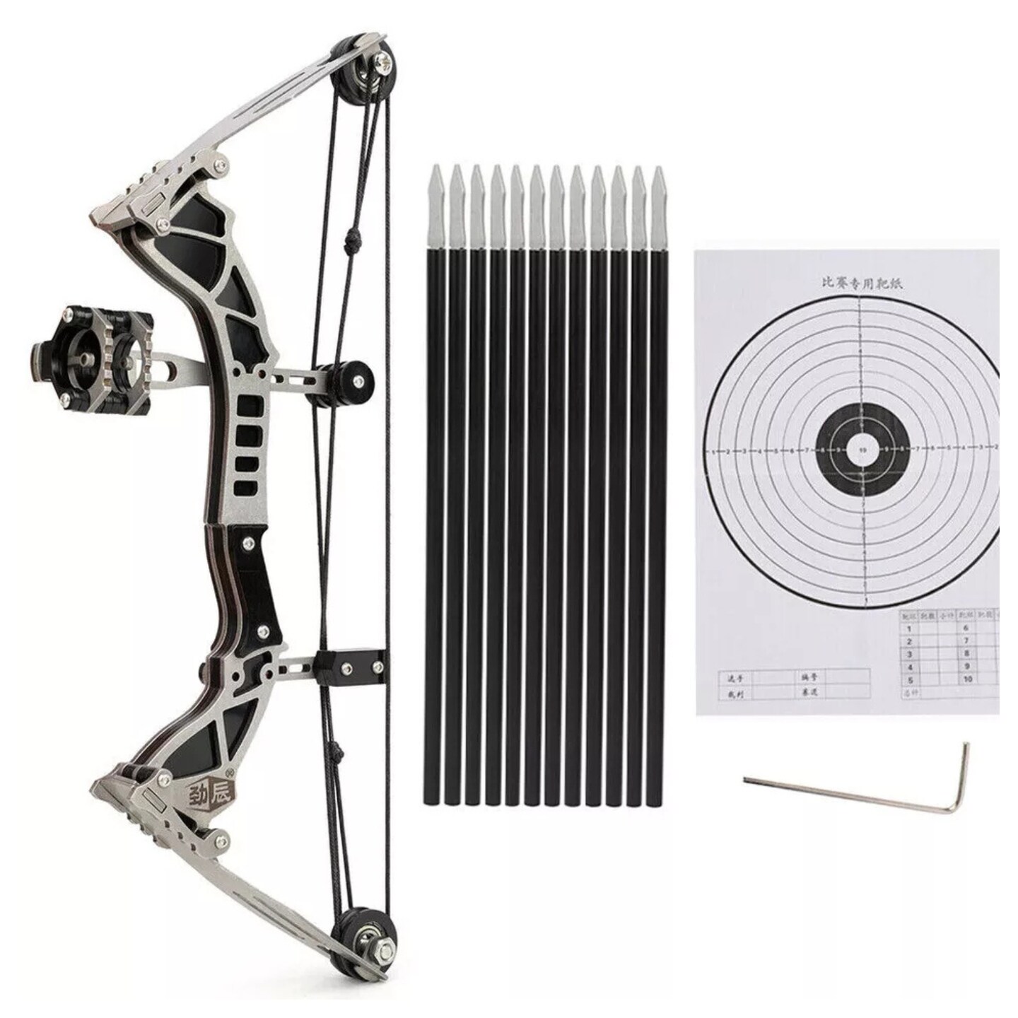 Kitcheniva 6&#x22; Mini Compound Pocket Bow Kit Toy Arrows Target Shooting Hunt Archery Gift
