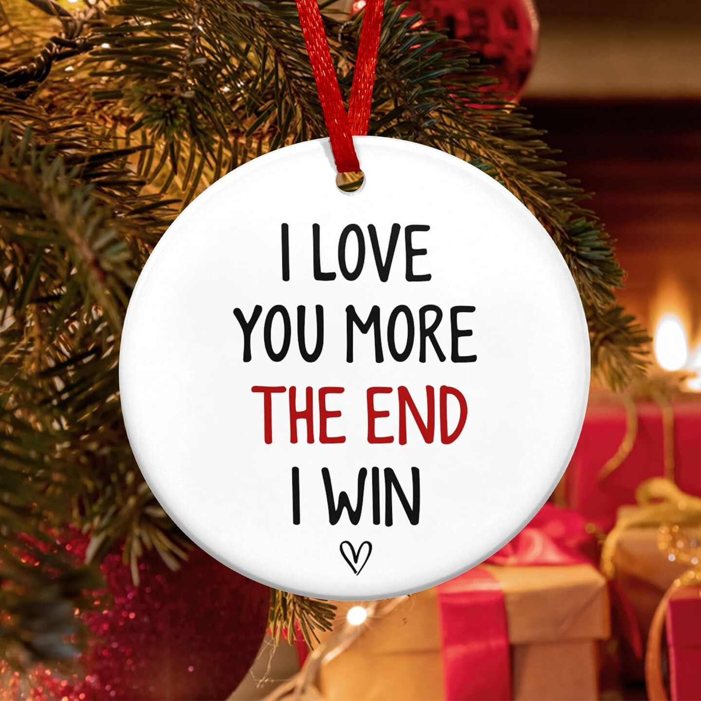 Couple Gifts for Him, Her, Christmas Ornament - Anniversary Wedding Gifts for Husband, Wife, Boyfriend, Girlfriend, Just Married Couple Gifts - Christmas Tree Decoration Ceramic Ornament