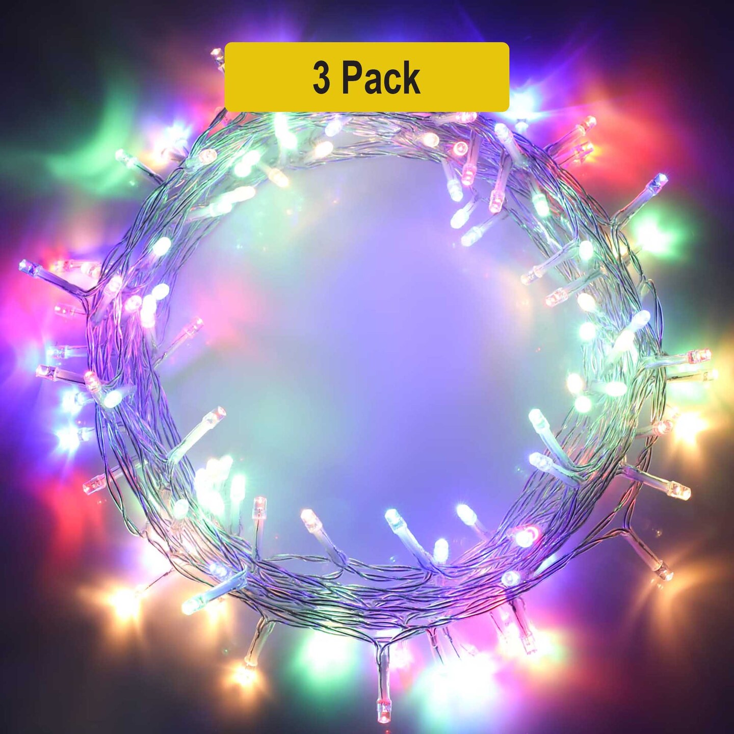 Black Wire LED String Lights – 100 LEDs, Multifunction, Cool-Touch, Halloween & Events