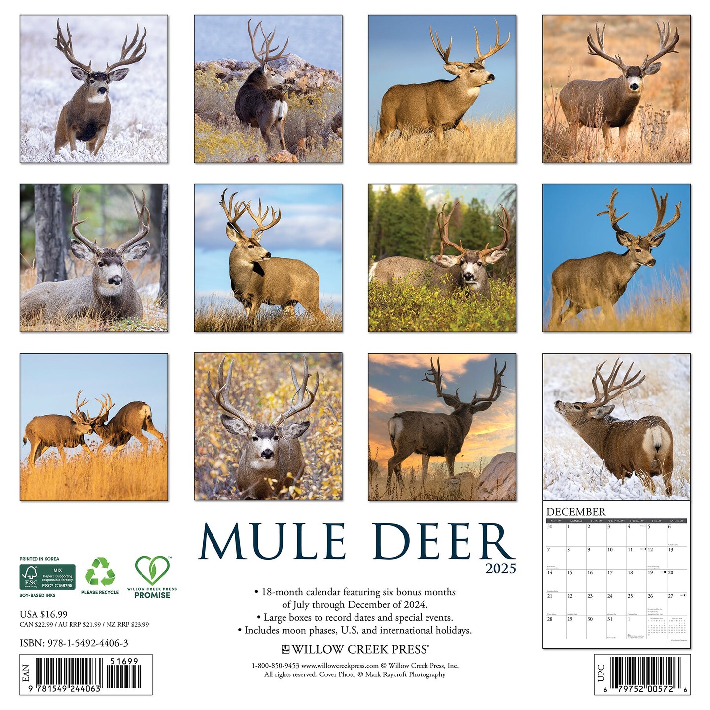 Mule Deer 2025 Wall Calendar