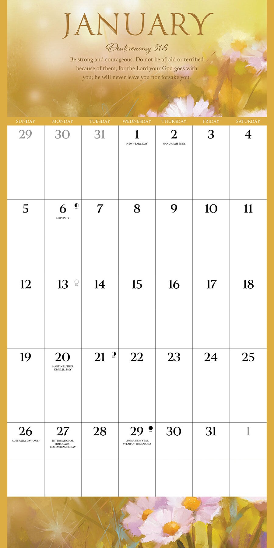 Bible Verses 2025 Wall Calendar