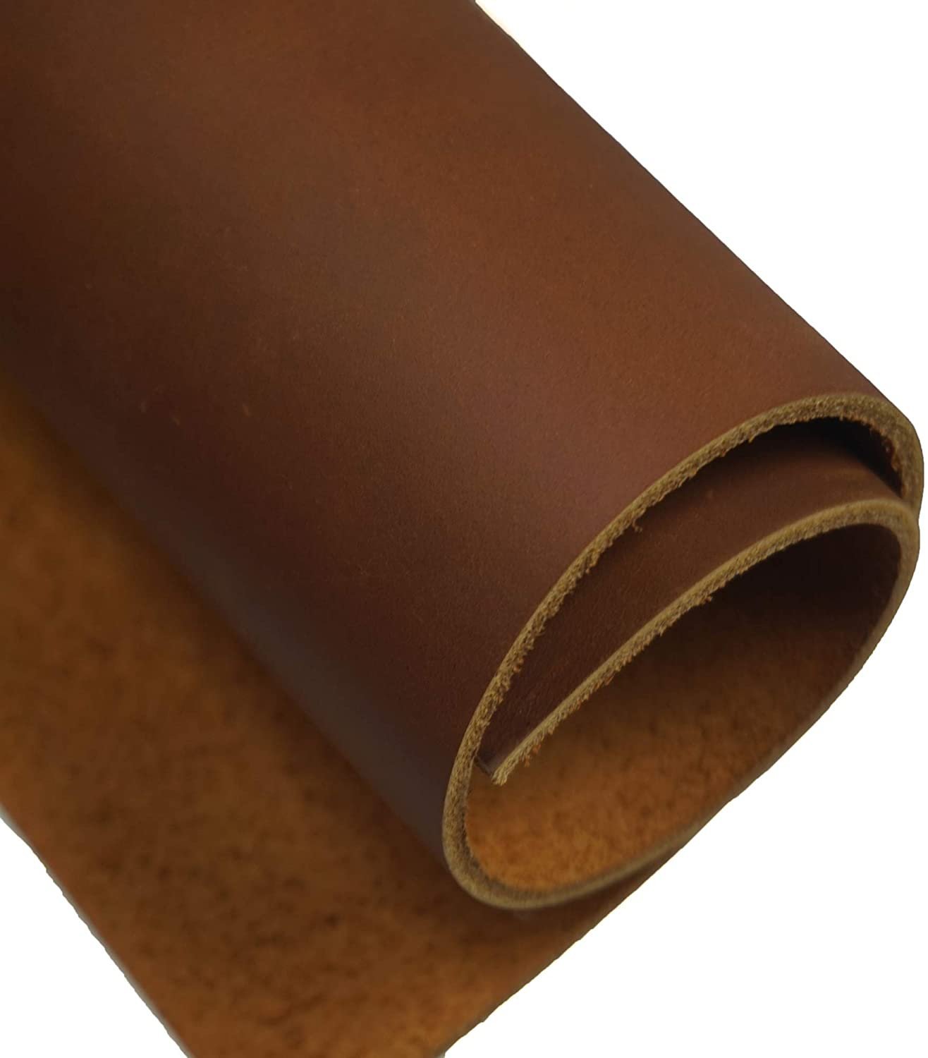 Brown Tooling Leather Square 5-6 oz. (2.0-2.4mm) Thickness Size 12&#x22;x48&#x22; Cowhide Leather for Crafts Tooling Sewing Hobby Workshop Crafting