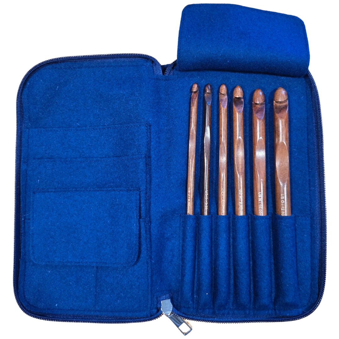 My Two Ladies | Crochet Hook Set | Rosewood | Sizes J, K, L, M, N, O | w/custom case