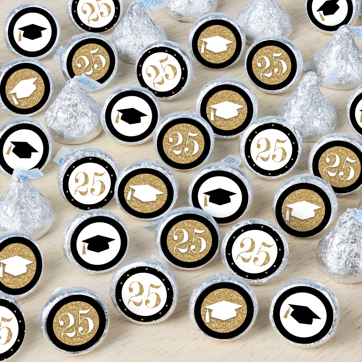 Big Dot of Happiness Tassel Worth The Hassle - Gold - 2025 Graduation Party Small Round Candy Stickers - Party Favor Labels - 324 Count