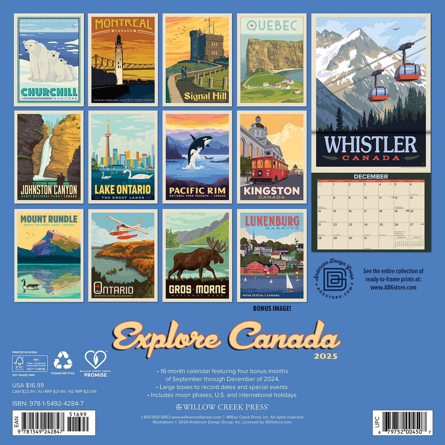 Explore Canada (ADG) 2025 Wall Calendar