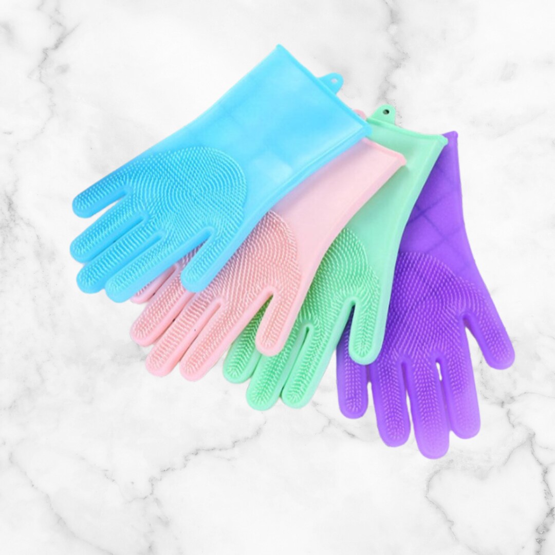 Silicone Dishwashing GlovesSilicone Dishwashing Gloves,Silicone Dishwashing Gloves, Pet Grooming Rubber Scrubbing Gloves, Sponge Cleaning Brush for Housework, Cars, Dogs