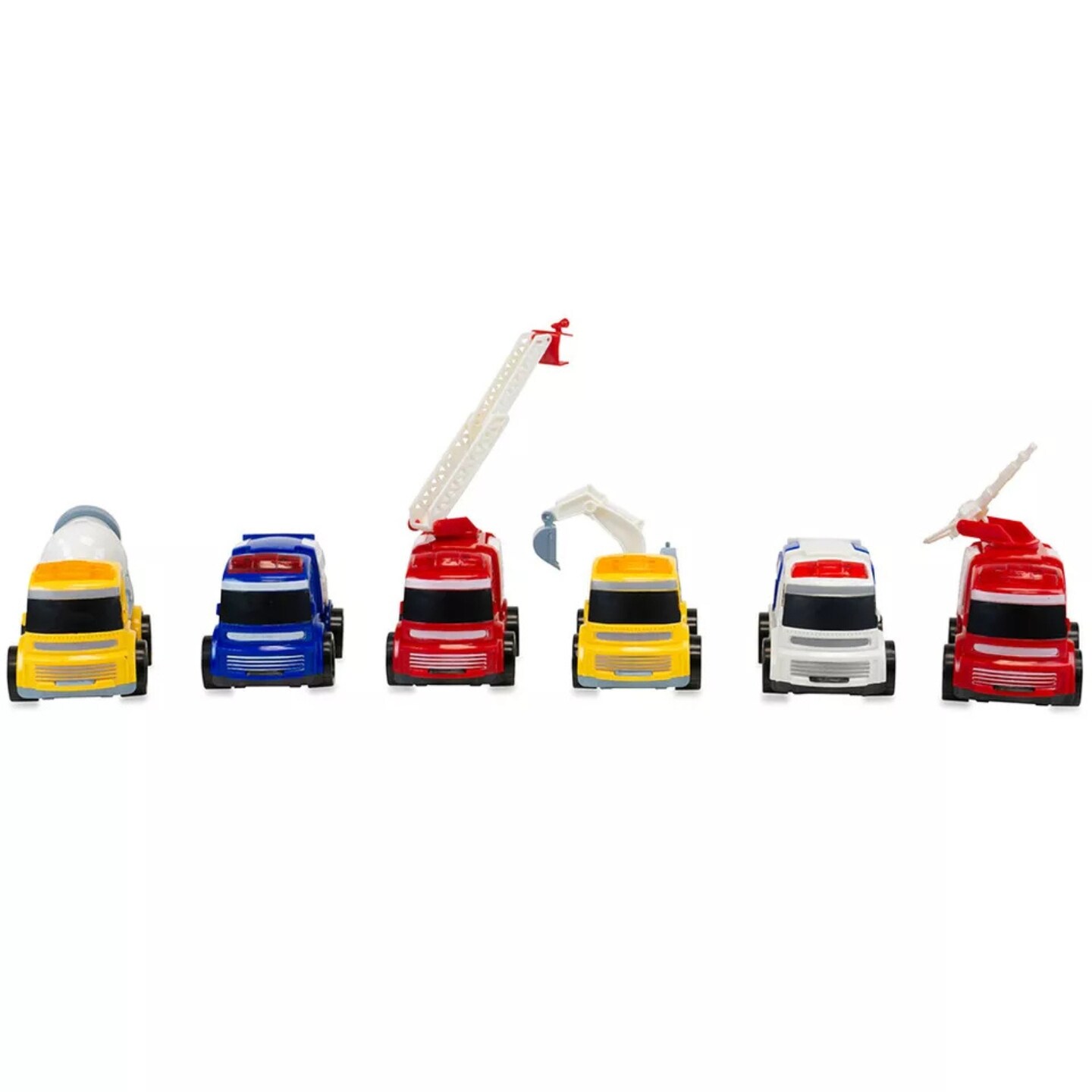 Kitcheniva 6 Pcs Kids Friction Powered City Cars Trucks Toy Vehicles Set Gift