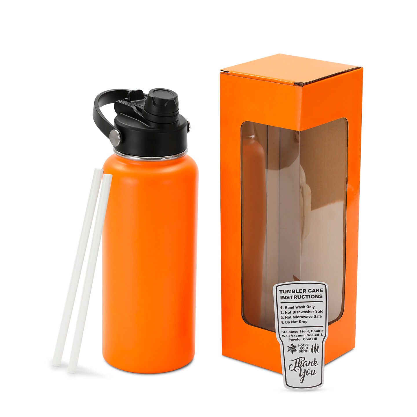 Makerflo 32 oz Hydro Powder Coated Water Bottle with 2-in-1 Lid | Craft-Ready for DIY Gifts &#x26; Personalization (Laser Engravable, UV DTF, Epoxy, Vinyl) - Not for sublimation and DTF