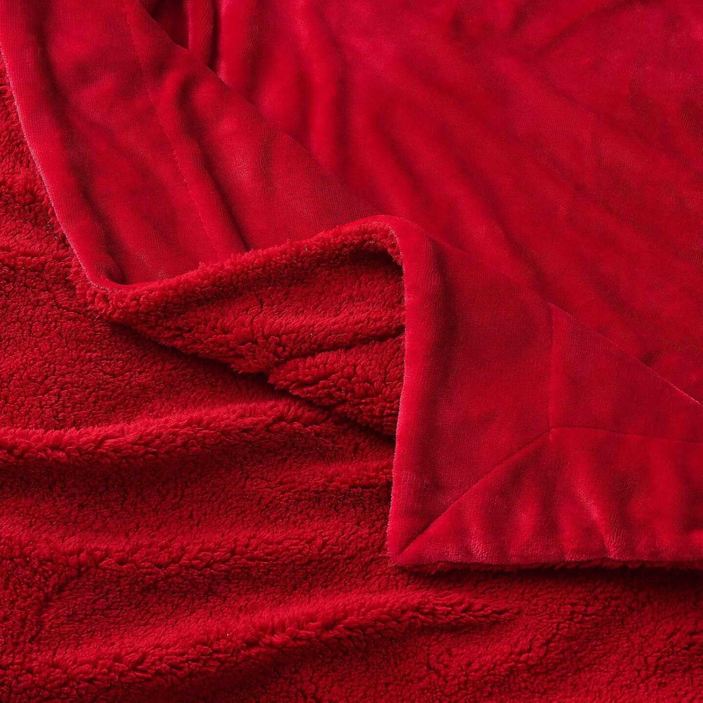 Sherpa Fleece Throw Blanket, Double-Sided Super Soft Luxurious Plush Blanket Throw Size, Classic Red, 50x60 inches