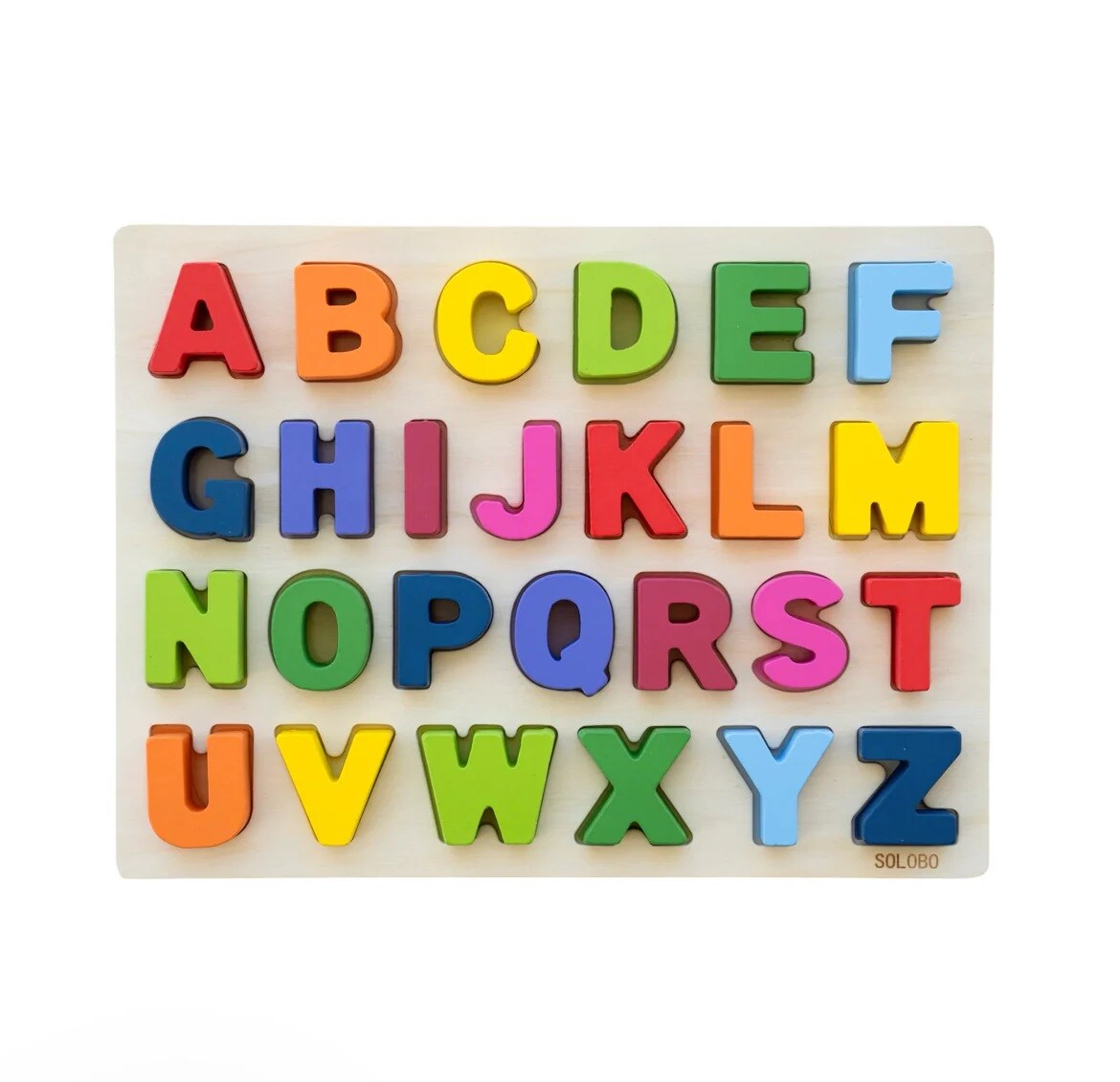 Puzzled Letters Alphabet Puzzle Uppercase Letters Wood with Letter Formation Lines ...