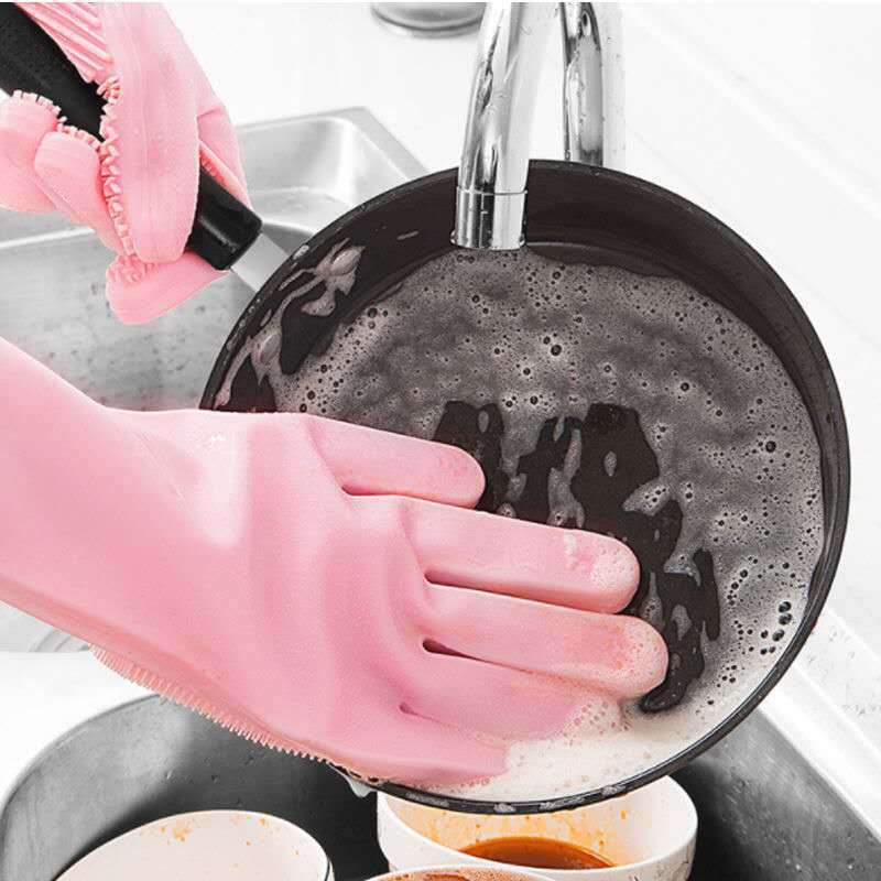 Silicone Dishwashing GlovesSilicone Dishwashing Gloves,Silicone Dishwashing Gloves, Pet Grooming Rubber Scrubbing Gloves, Sponge Cleaning Brush for Housework, Cars, Dogs