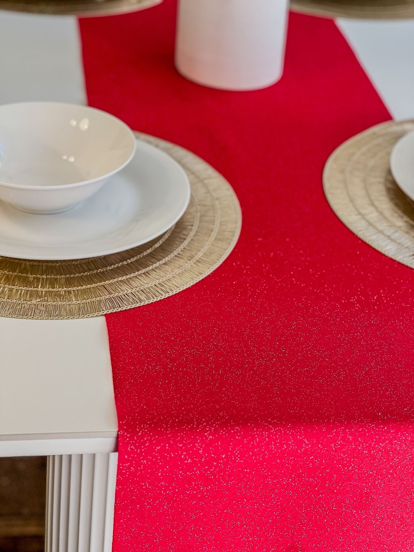 FabricLA Glitter Felt Table Runner | Sparkling Decor for Home, Events &#x26; Venues in Various Colors