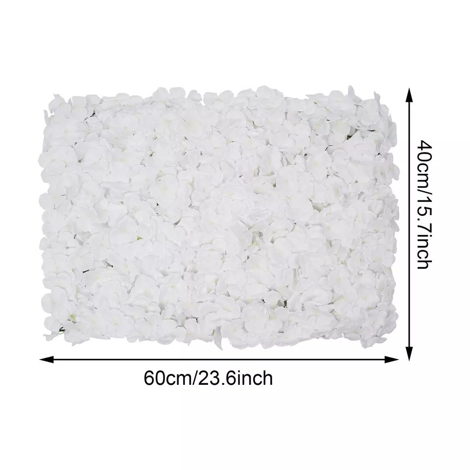 20Pcs Flower Panel Artificial Flower Wall Panel White Flower Backdrop Wall Decor