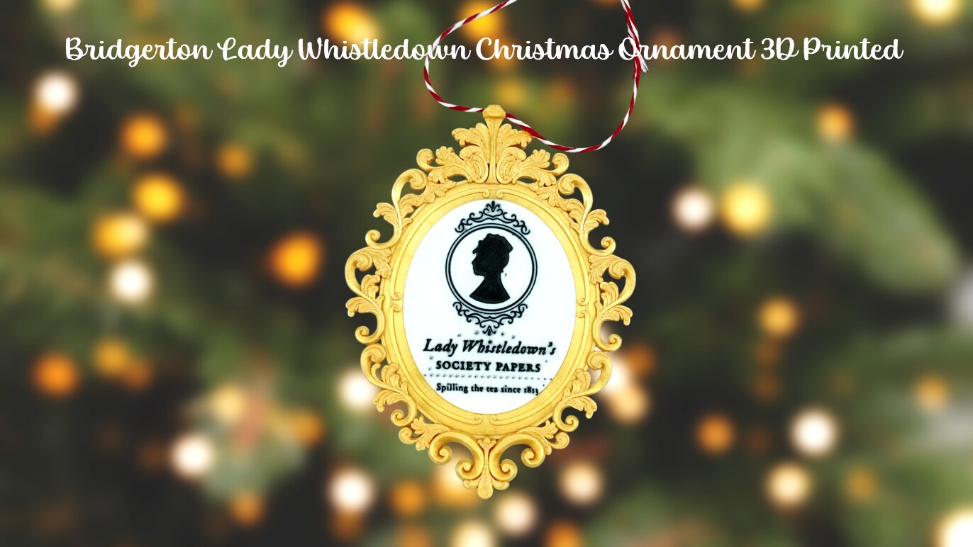 Bridgerton Lady Whistledown Christmas Ornament 3D Printed MakerPlace