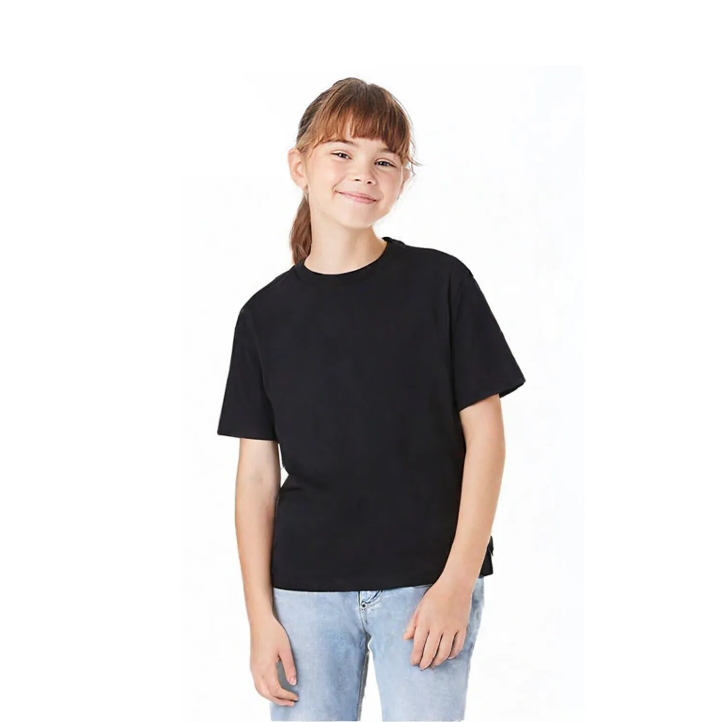 BELLA + CANVAS Youth 6 oz Heavyweight Crewneck Short Sleeve Durable Cotton T-Shirt for Everyday Wear