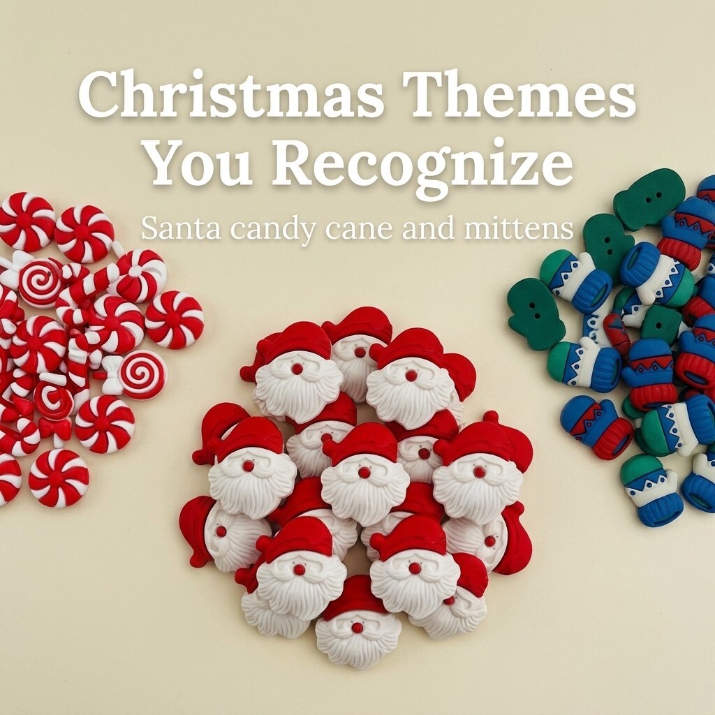 Buttons Galore Assorted Christmas Buttons for Sewing & Crafts - 50+ Buttons - Set of 6 Packs - Christmas Set 1