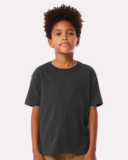 BELLA + CANVAS Youth 6 oz Heavyweight Crewneck Short Sleeve Durable Cotton T-Shirt for Everyday Wear