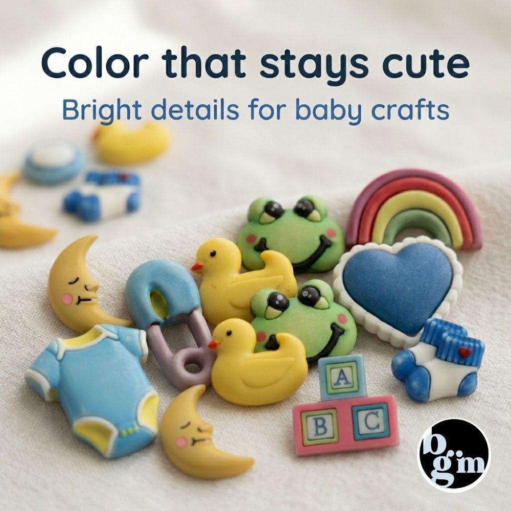 Buttons Galore Baby Hugs Button Set – 36-Piece Baby-Themed Craft & Sewing Buttons, Includes Ducks, Booties & Pacifiers for DIY, Scrapbooking & Nursery Decor