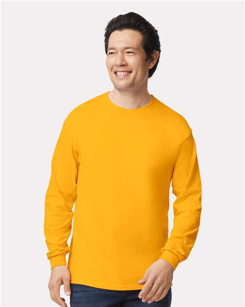 Gildan® Ultra Cotton Long Sleeve T-Shirt – Men’s Adult Heavyweight Crewneck Tee for Everyday Comfort