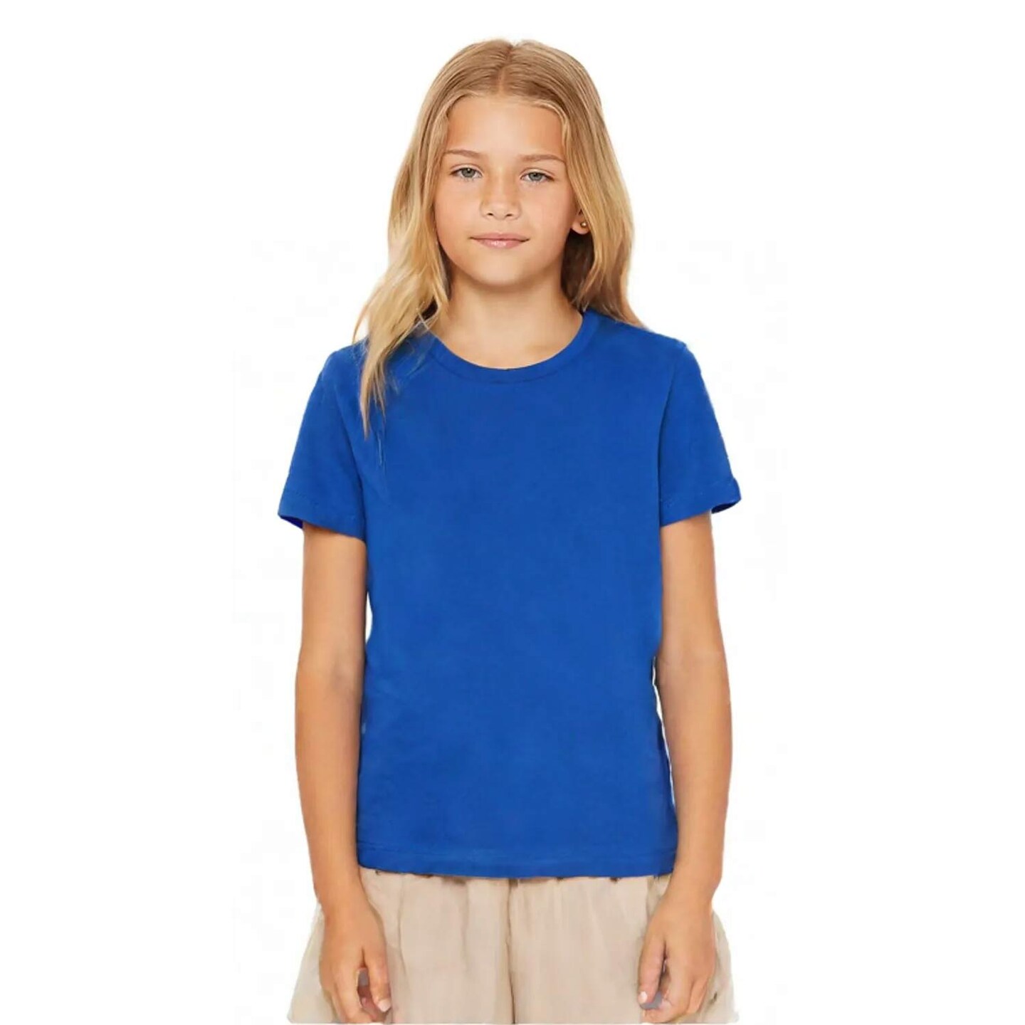 BELLA+CANVAS Youth Short Sleeve Crewneck Jersey Tee Soft Cotton Kids T-Shirt Lightweight School & Custom Print Shirt