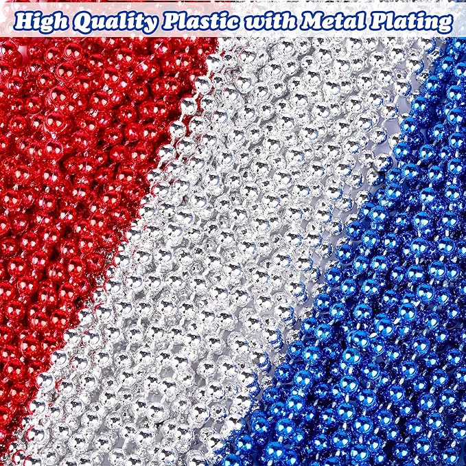 144pc Patriotic Party Favor Set - 4th of July Beads, USA Flags, Bracelets & Sunglasses