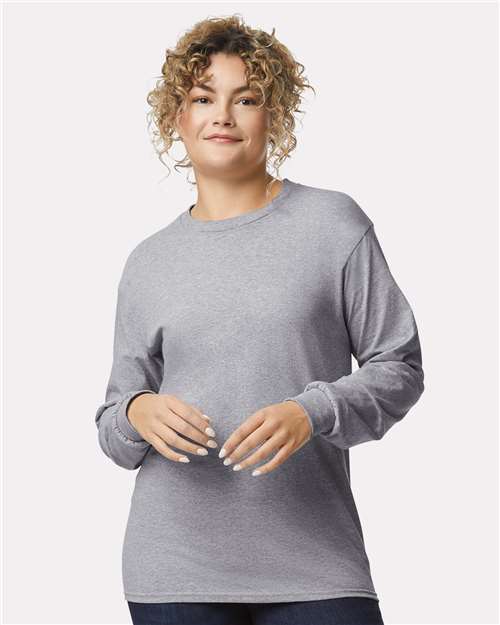 Gildan Ultra Cotton Heavyweight Long Sleeve T-Shirt For Everyday Wear