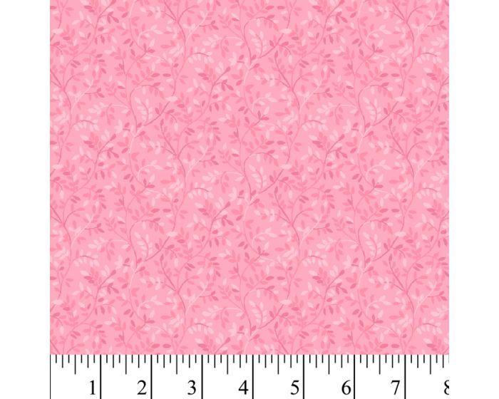 Dainty Leaves Pink Cotton Fabric | By the Yard | Sewing and Crafting | 44 inches wide