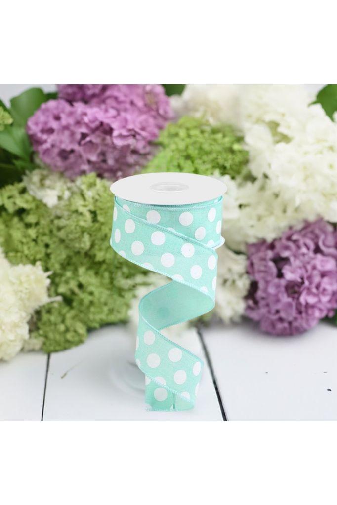 1.5&#x22; Medium Polka Dot Ribbon: Mint Green (10 Yards)