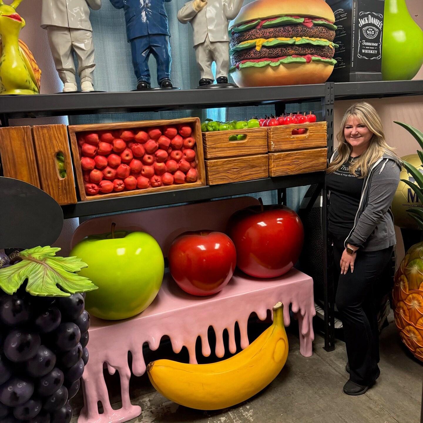 Full Case Of Red Apples Statue