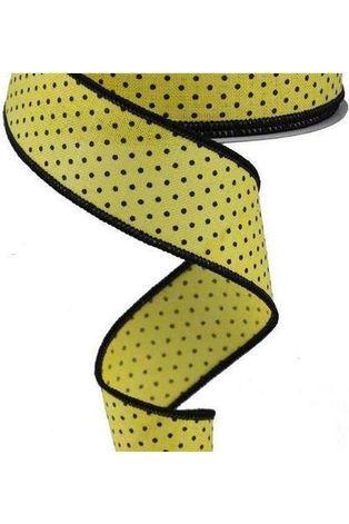 1.5&#x22; Swiss Dots Ribbon: Yellow &#x26; Black (10 Yards)