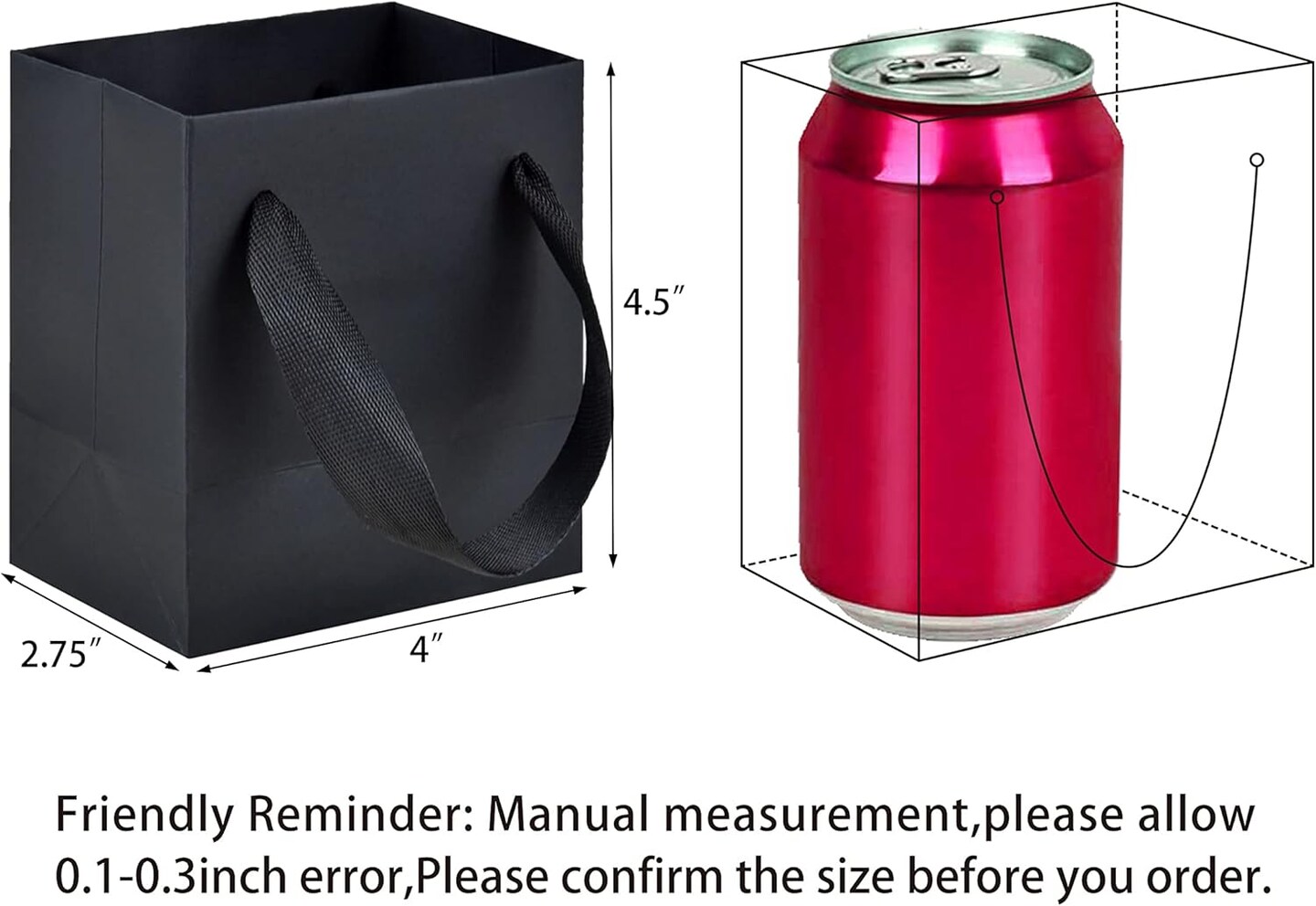 Black Paper Bags - Extra Small Matte Black Gift Bags