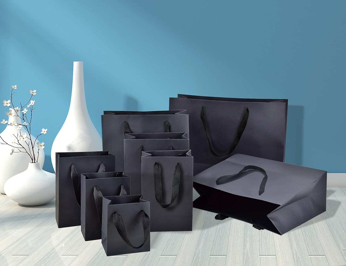 Black Paper Bags - Extra Small Matte Black Gift Bags