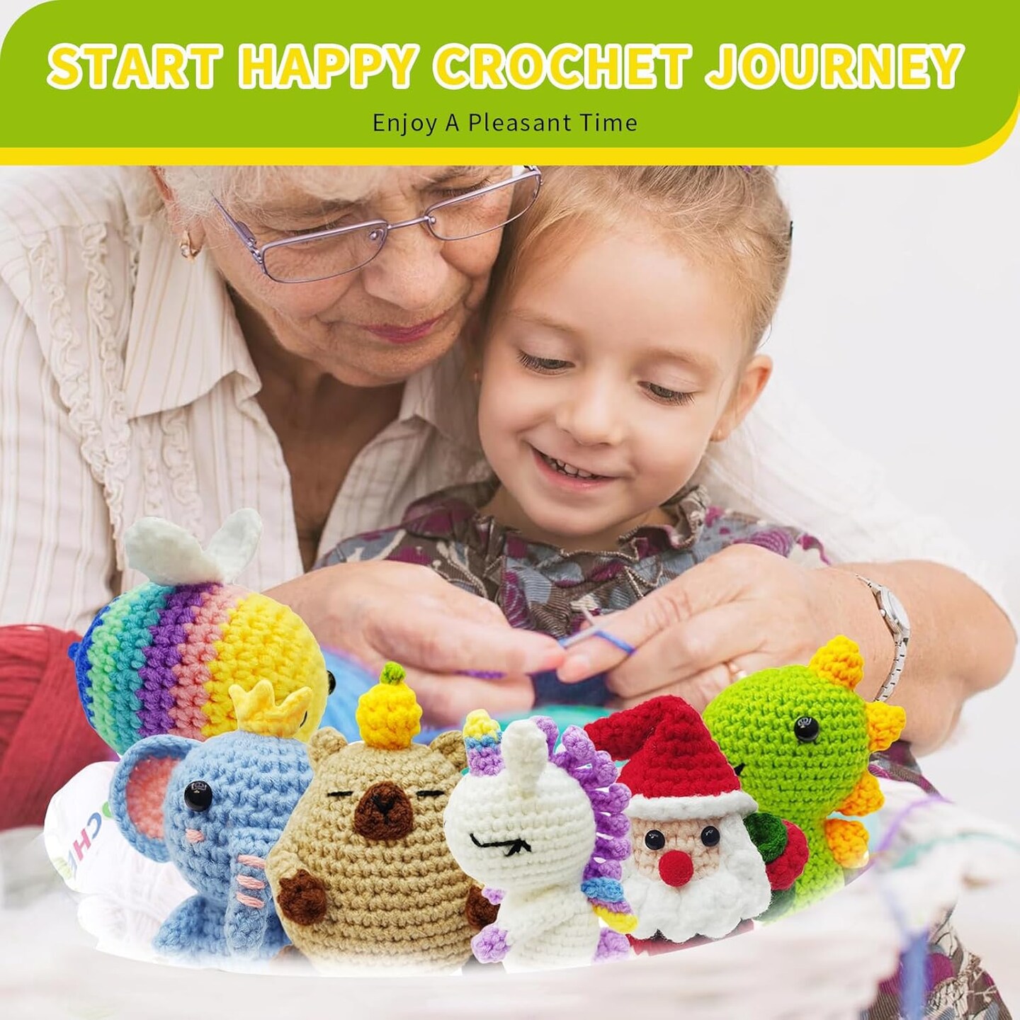 6 Pcs Crochet Kit for Beginners – DIY 2025 Animal Crochet Kits with Step-by-Step Video, Fun Craft Set for Adults & Kids, Perfect Birthday & Holiday Gift for Crochet Lovers