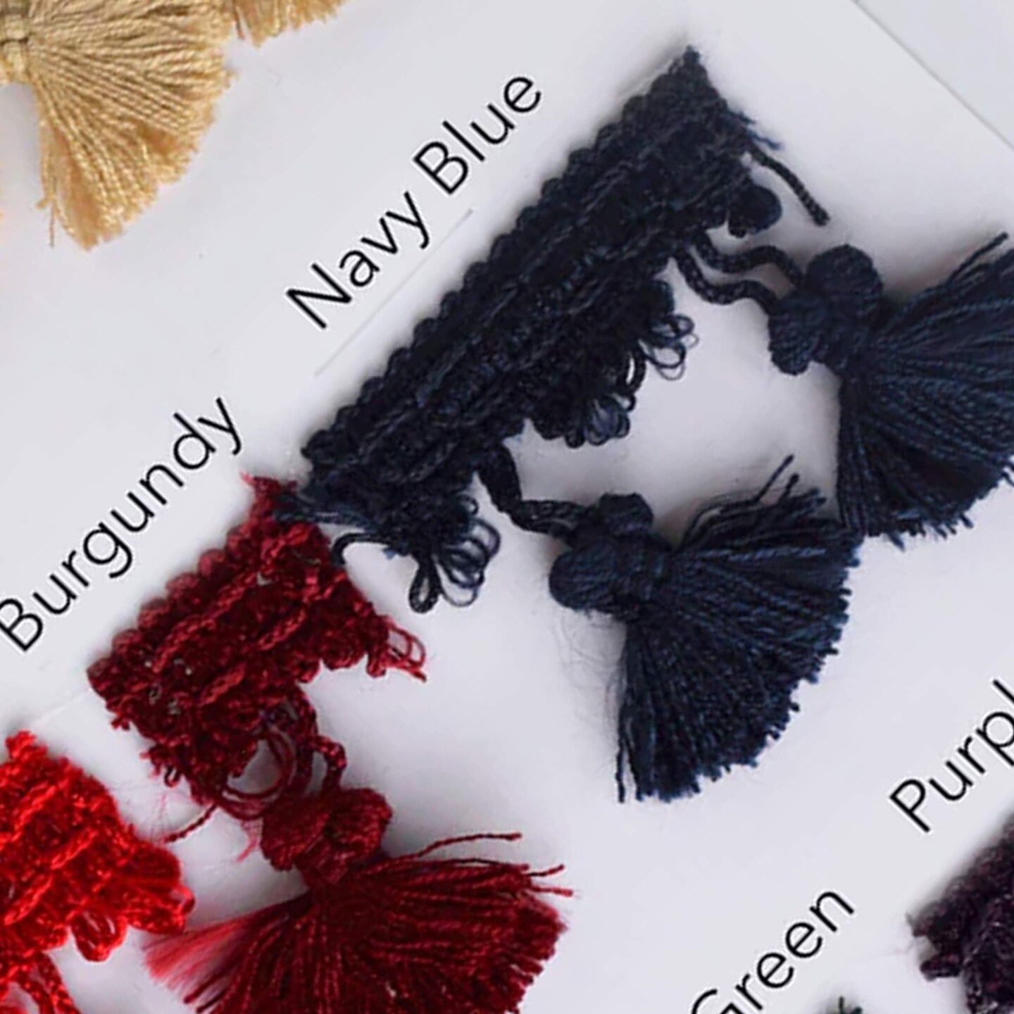 1 Yard Burgundy Braided Gimp Tassel Fringe Trim 2 Inch Wide Chunky Tassel for Home Decor