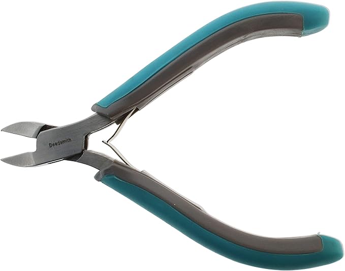 The Beadsmith Simply Modern Half Round/Half Flat Nose Pliers, with polished steel head, comfortable contoured grip handles and double-leaf springs, tool for jewelry making