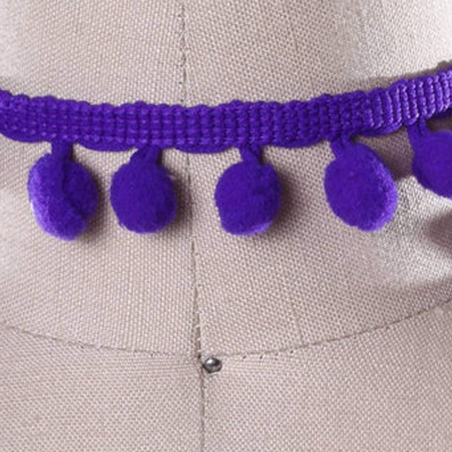 2 Yards Violet Purple Small Pom Pom Fringe Trim for Dresses Hats and Crafts