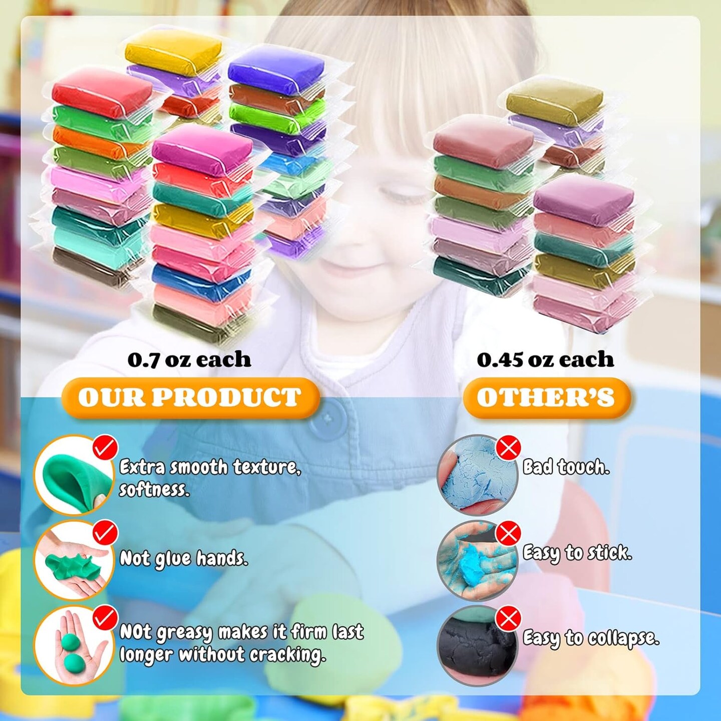 Modeling Clay Kit - 50 Colors Air Dry Magic Clay