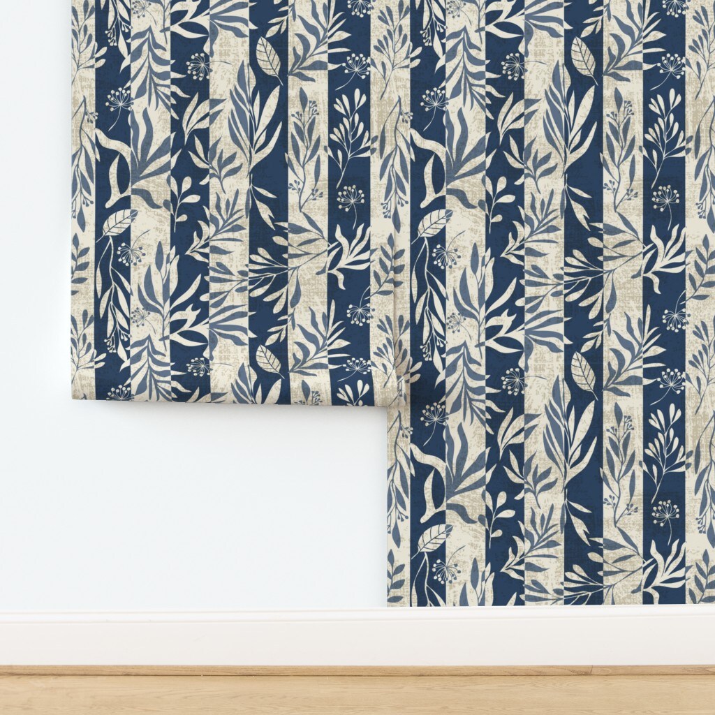 Plant Leaves Custom Removable Wallpaper by Spoonflower Peel & Stick Wallpaper 2FT Wide