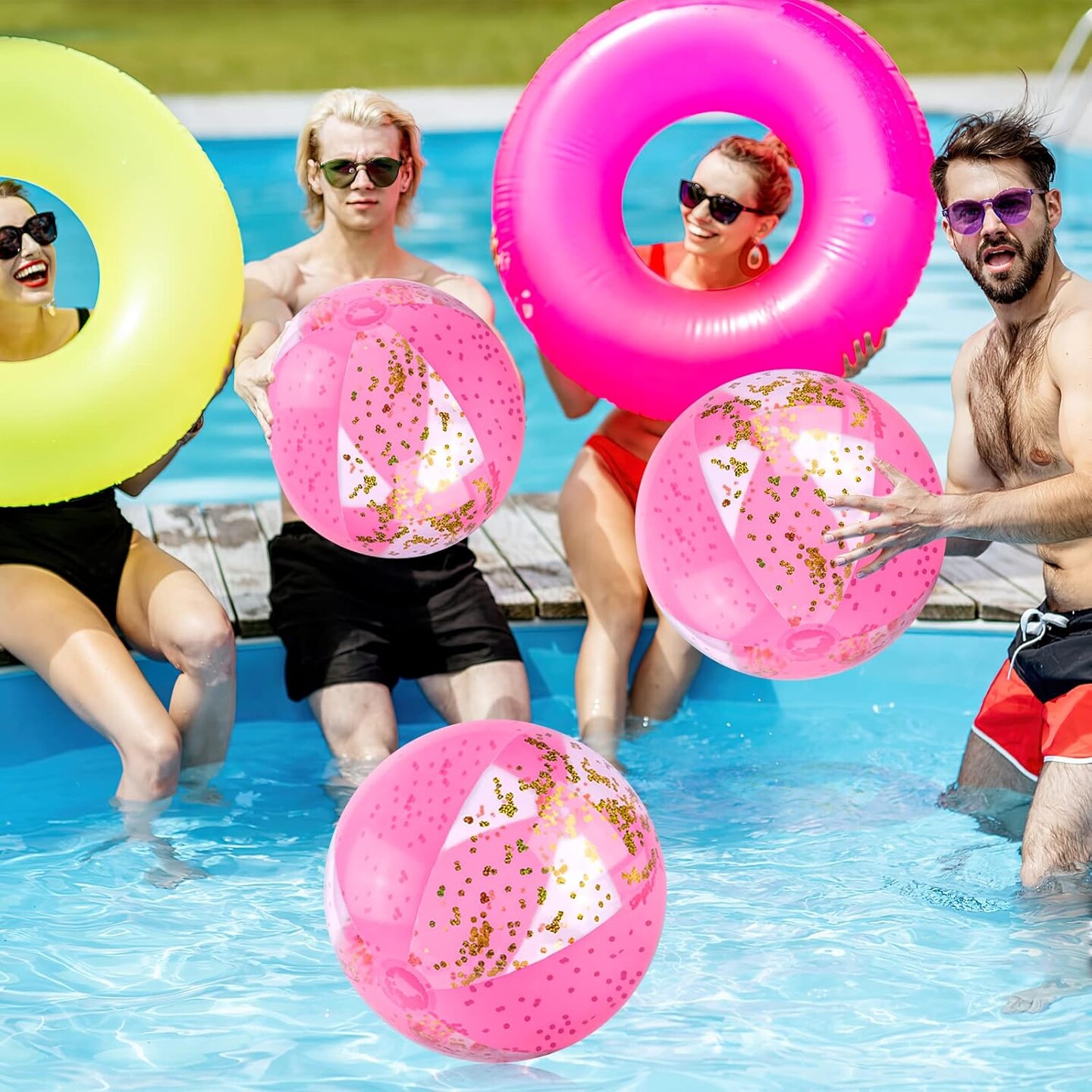 3 Pack 16 Inch Inflatable Beach Balls
