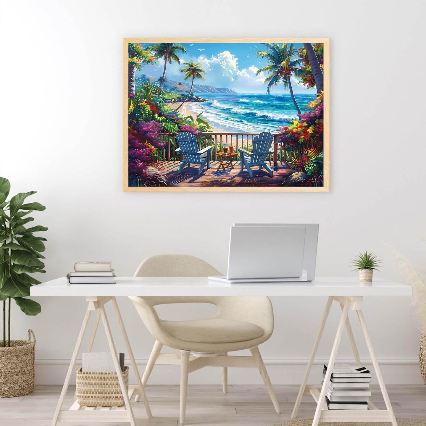 Scenic Beach 5D Diamond Art Kit for Adults - 11.8x15.7 Inch Tropical Seascape Gem Painting - Full Drill Beginner-Friendly Diamond Art Set for Relaxation & Home Wall Decor