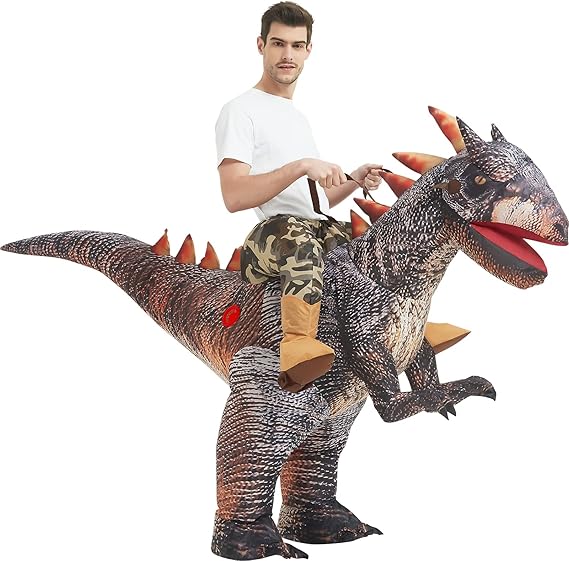 GOOSH Inflatable Dinosaur Halloween Costume Riding Stegosaurus for Kids and Adults
